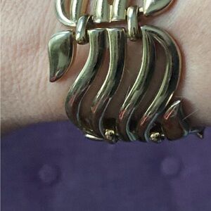 Vintage Chunky Monet Gold Tone Bracelet